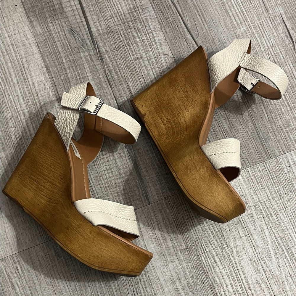 Steve Madden Leather Wedge Sandals - Picture 2 of 14